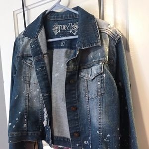 Jean jacket crop woven tank top sweater